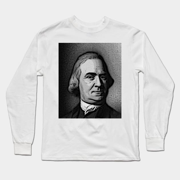 Samuel Adams Black And White Portrait | Samuel Adams Artwork 2 Long Sleeve T-Shirt by JustLit